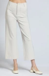 Apny Ponte Wide Leg Crop Pants In White