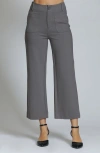 Apny Ponte Wide Leg Crop Pants In Gray