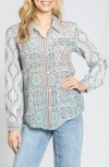 Apny Print Button-up Shirt In Green Multi