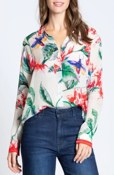 Apny Print Button-up Shirt In Multi