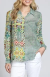 Apny Print Button-up Shirt In Yellow Multi