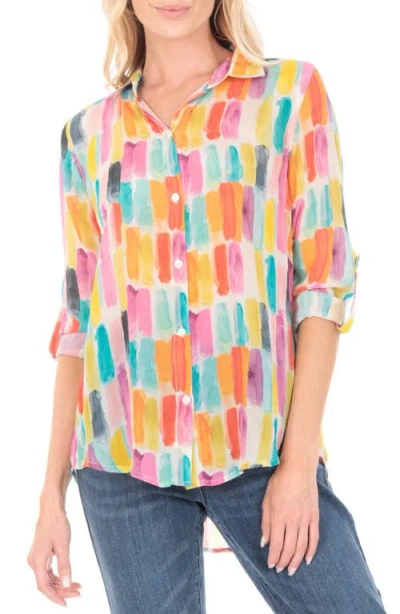 Apny Print Button-up Shirt In Multi