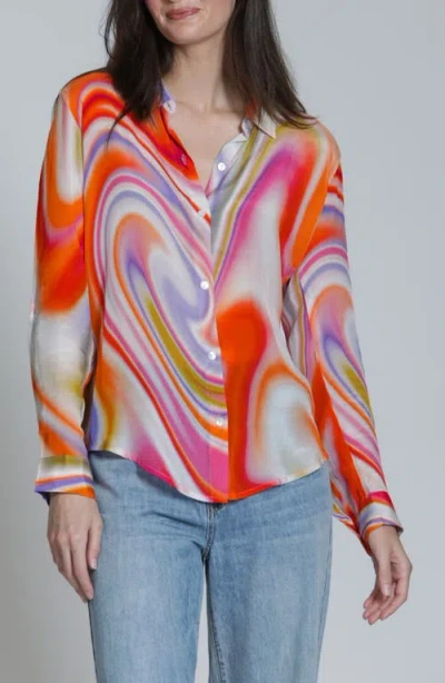 Apny Print Button-up Shirt In Multi