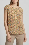 Apny Print Cap Sleeve Shell In Animal Print