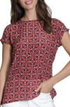 Apny Print Cap Sleeve Shell In Multi