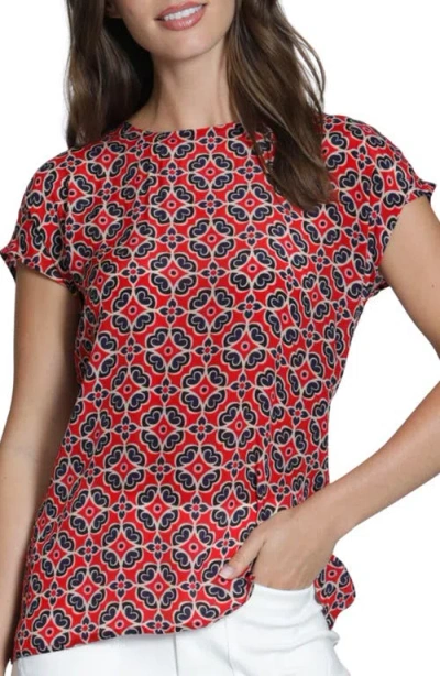 Apny Print Cap Sleeve Shell In Multi