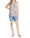 Apny Print Chiffon Button-up Sleeveless Top In Pink Multi