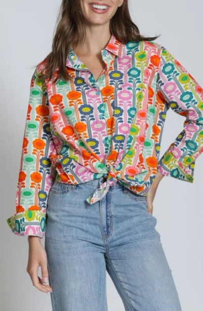 Apny Print Cotton Button-up Shirt In Multi