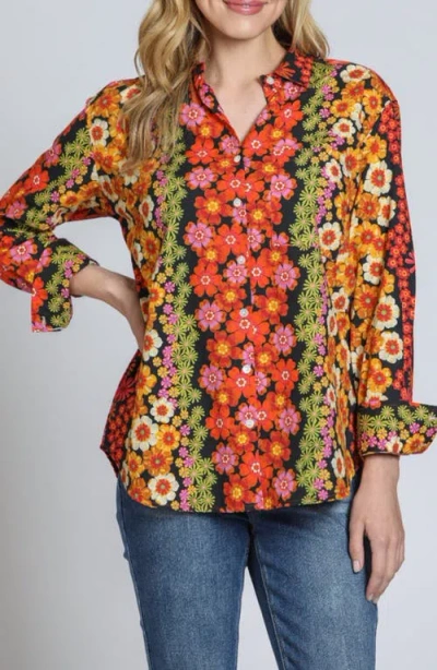 Apny Print Cotton Button-up Shirt In Multi