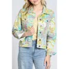 Apny Print Denim Jacket In Multi