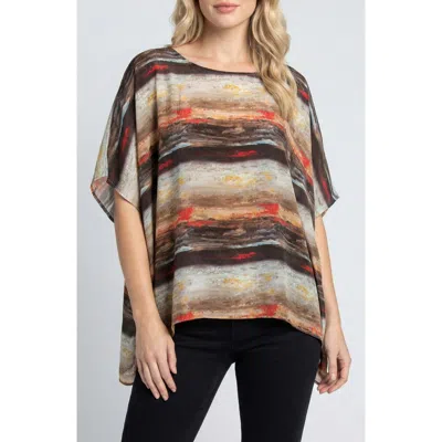 Apny Print Dolman Sleeve Top In Multi