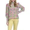 Apny Print High Neck Shirt In Multi