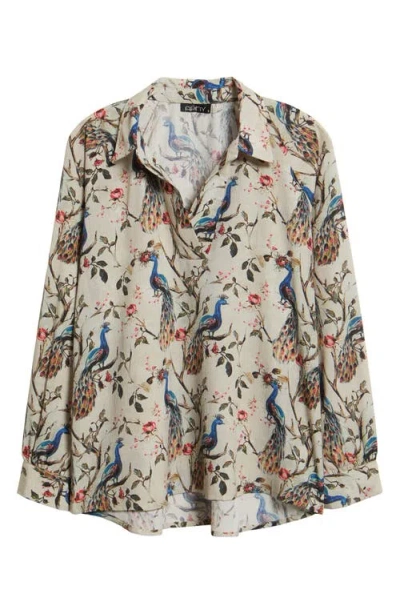Apny Print Long Sleeve Top In Neutral