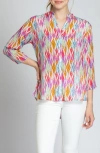 APNY APNY PRINT MANDARIN COLLAR CHIFFON BUTTON-UP TOP