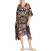 Apny Print Midi Caftan In Black