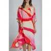 Apny Print Midi Caftan In Multi