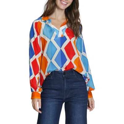 Apny Print Popover Top In Multi