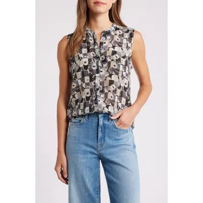 Apny Print Sleeveless Shirt In Grey Multi