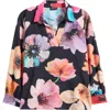 Apny Print Split Neck Top In Multi