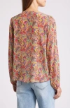 Apny Print Tie Front Top In Yellow Multi