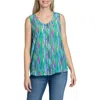 Apny Print V-neck Tank In Green Multi