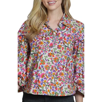 Apny Printed Cotton Button-up Shirt In Multi