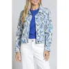 Apny Printed Denim Jacket In Blue Multi