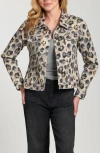 Apny Printed Denim Jacket In Animal Print