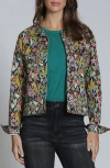 Apny Printed Denim Jacket In Multi