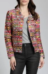 Apny Printed Denim Jacket In Multi