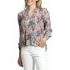 Apny Printed Top In Beige Multi