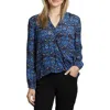 Apny Printed Top In Dark Blue Multi