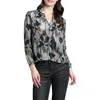 Apny Printed Top In Grey Multi