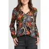 Apny Printed Top In Gray