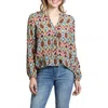 Apny Printed Top In Orange Multi