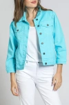 Apny Puff Sleeve Denim Jacket In Capri