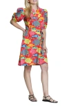Apny Puff Sleeve Minidress In Animal Print