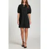 Apny Puff Sleeve Minidress In Black