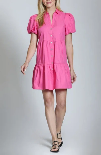 Apny Puff Sleeve Minidress In Pink