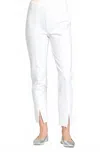 Apny Pull-on Ponte Pants With Split Hem In White In White
