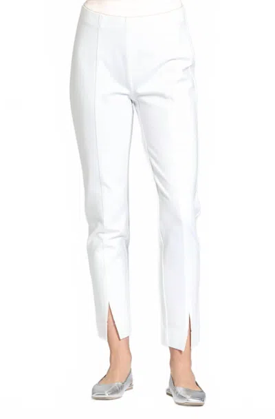 Apny Pull-on Ponte Pants With Split Hem In White