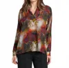 Apny Pullover Long Sleeve Blouse In Red In Multi