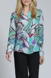Apny Roll Sleeve Button-up Shirt In Multi