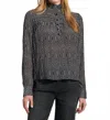 Apny Ruffle Half-placket Shirt In Black