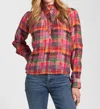 Apny Ruffle Half Placket Blouse In Pink Multi In Multi