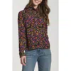 Apny Ruffle Half-placket Shirt In Multi