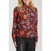 Apny Ruffle Half-placket Shirt In Multi