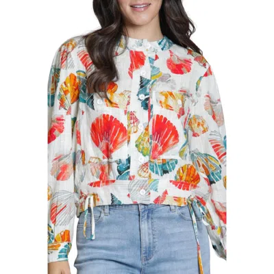 Apny Seashell Print Woven Shirt In Multi