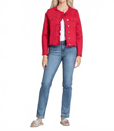 Apny Shelby Jean Jacket In Red