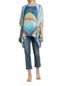 Apny Short Kaftan Top In Colorful Zebra In Multi